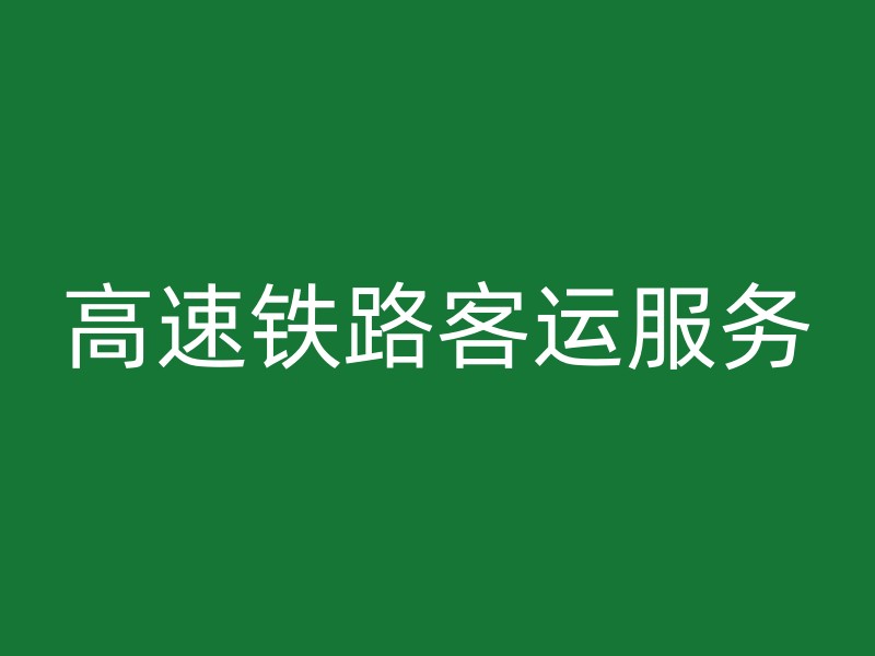 高速铁路客运服务