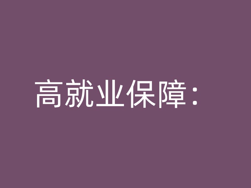 高就业保障：