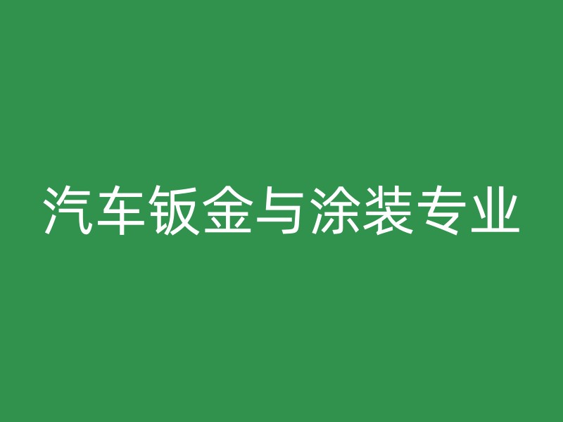 汽车钣金与涂装专业