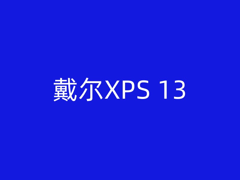 戴尔XPS 13