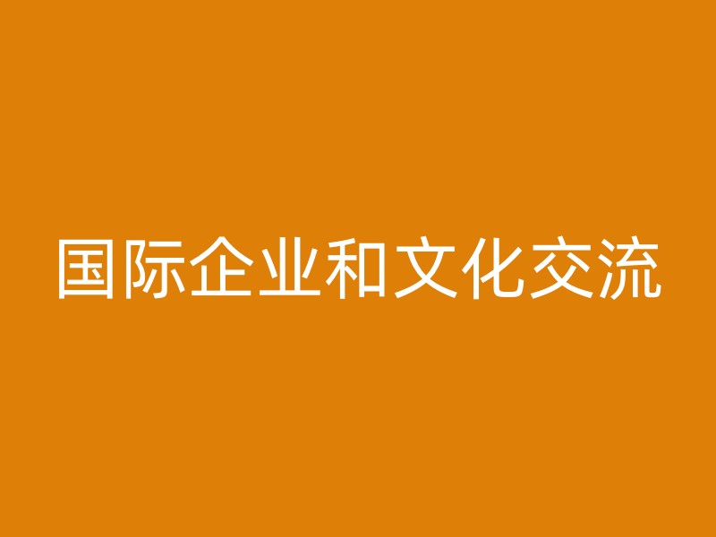 国际企业和文化交流