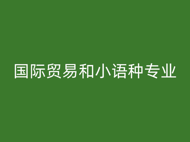 国际贸易和小语种专业