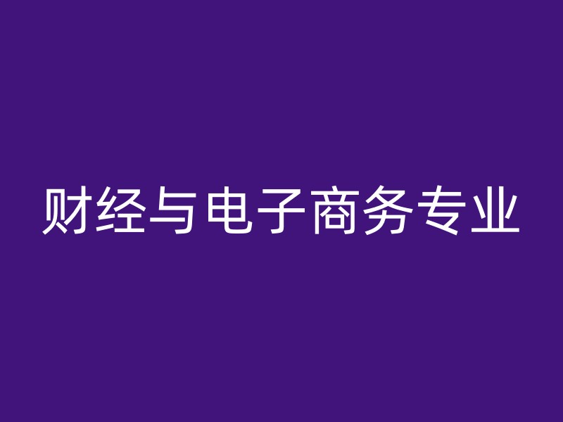 财经与电子商务专业