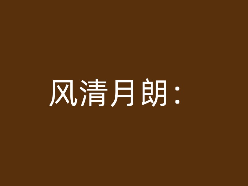 风清月朗：