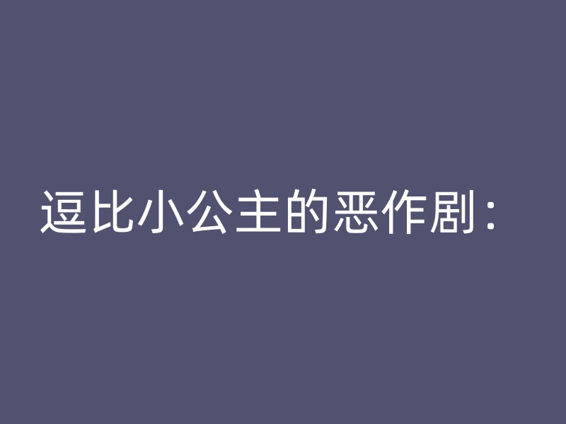 逗比小公主的恶作剧：