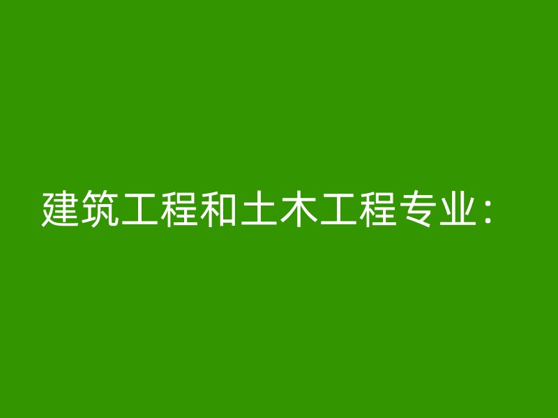 建筑工程和土木工程专业：