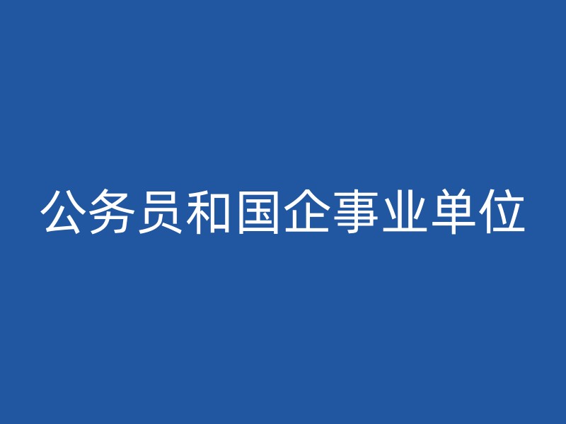 公务员和国企事业单位