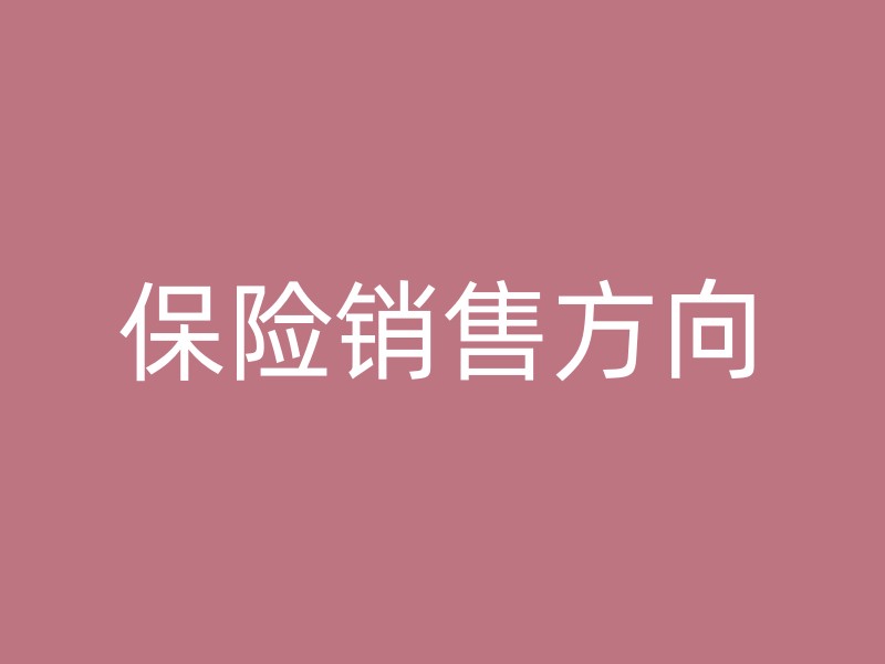 保险销售方向