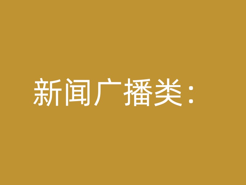 新闻广播类：