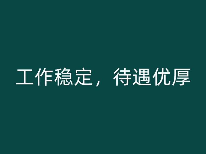 工作稳定，待遇优厚