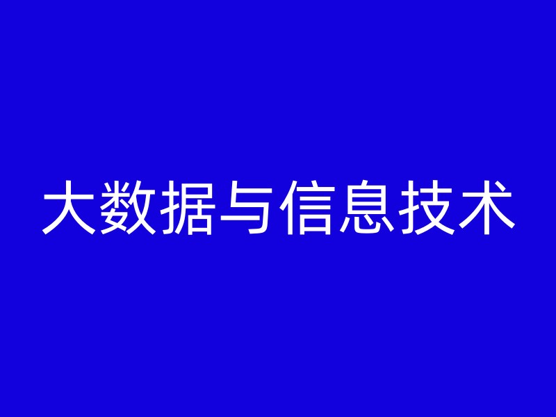 大数据与信息技术