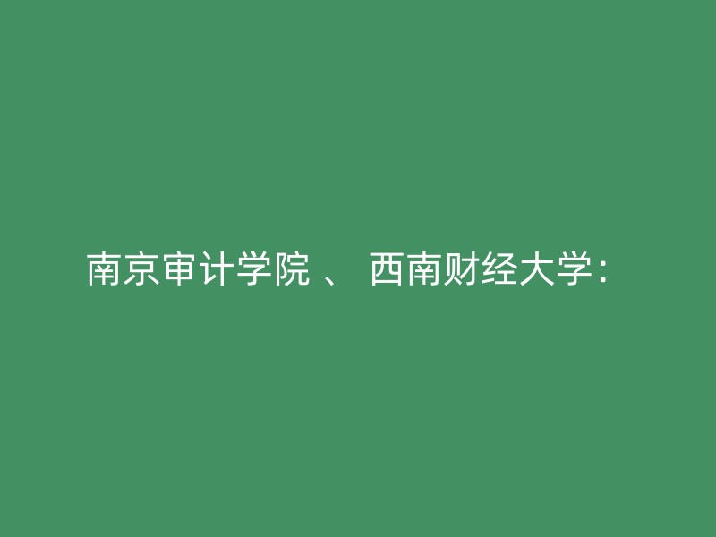 南京审计学院 、 西南财经大学：