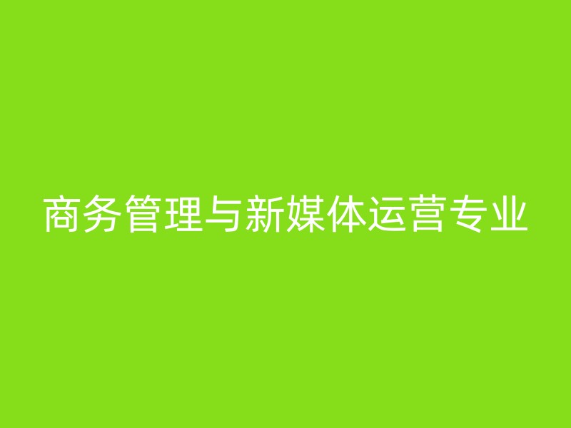 商务管理与新媒体运营专业