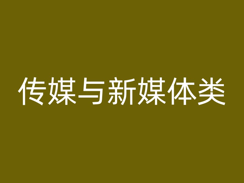 传媒与新媒体类