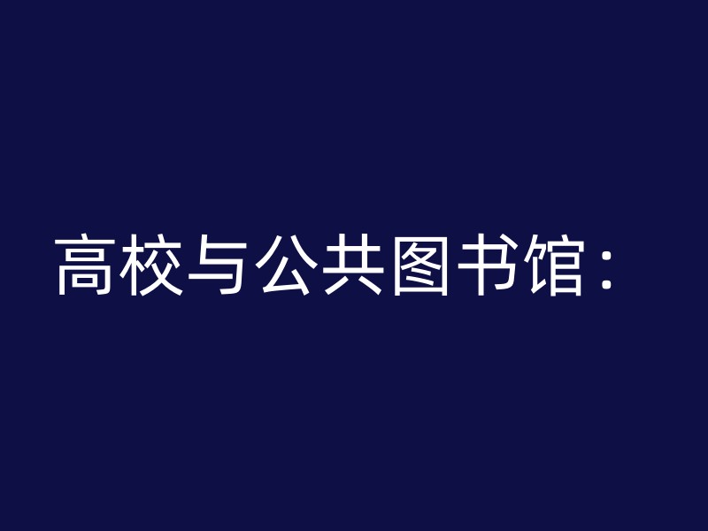 高校与公共图书馆：