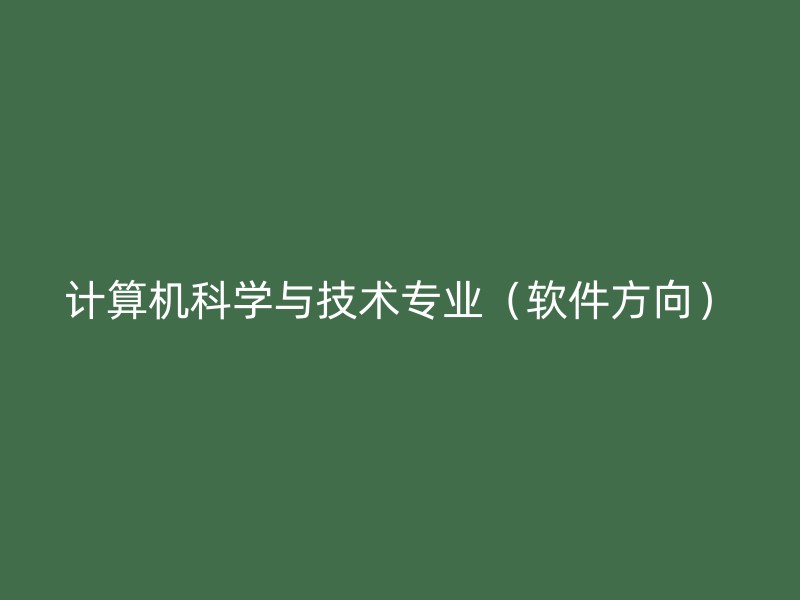 计算机科学与技术专业（软件方向）