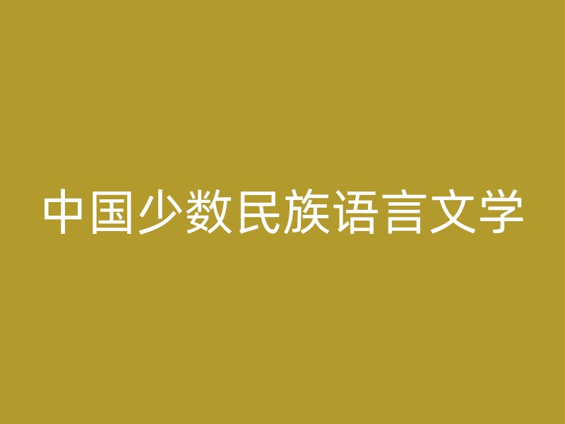 中国少数民族语言文学