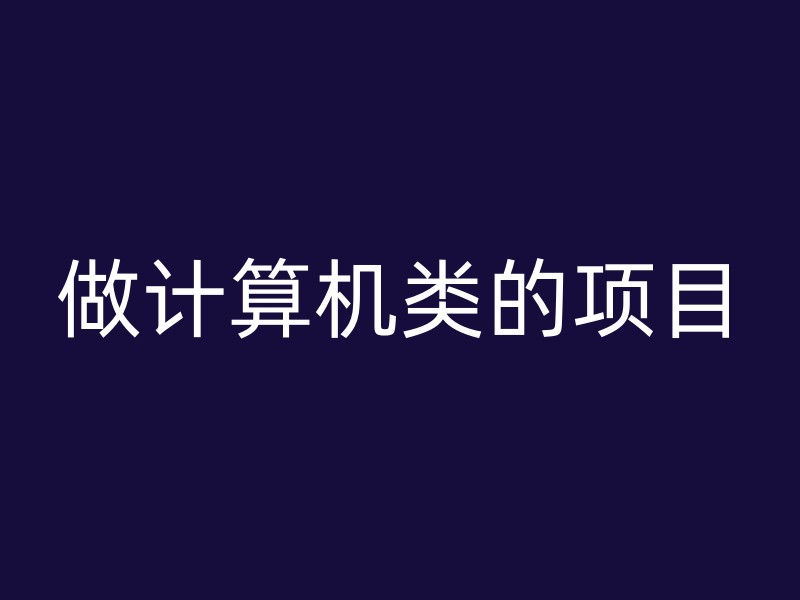 做计算机类的项目