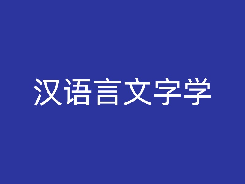 汉语言文字学