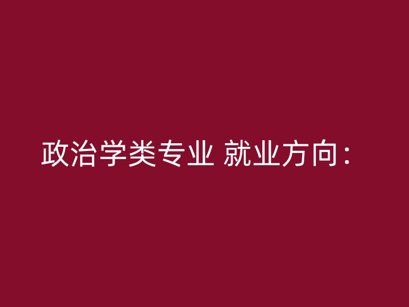 政治学类专业 就业方向：