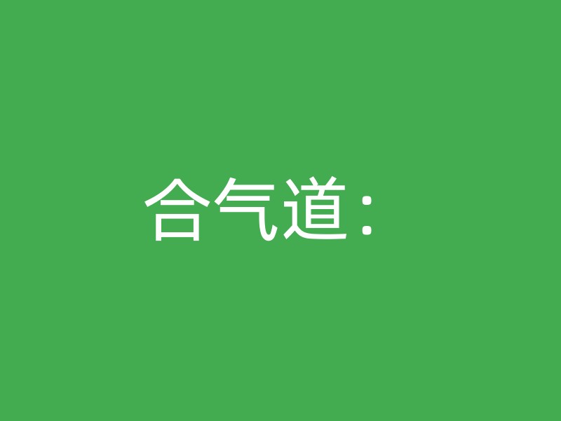 合气道：