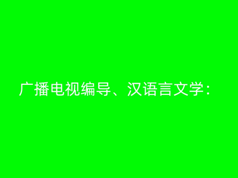 广播电视编导、汉语言文学：