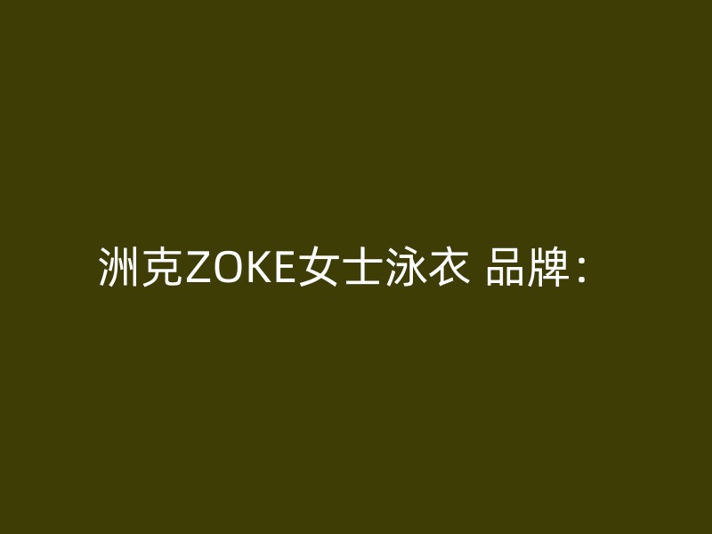 洲克ZOKE女士泳衣 品牌：