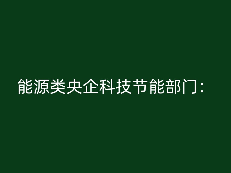 能源类央企科技节能部门：