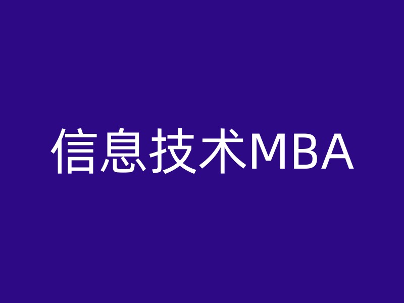 信息技术MBA