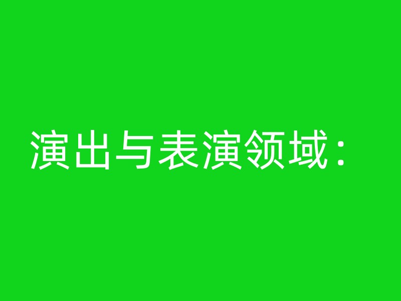 演出与表演领域：