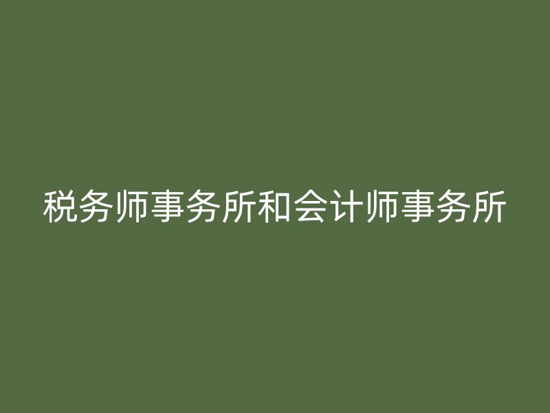 税务师事务所和会计师事务所