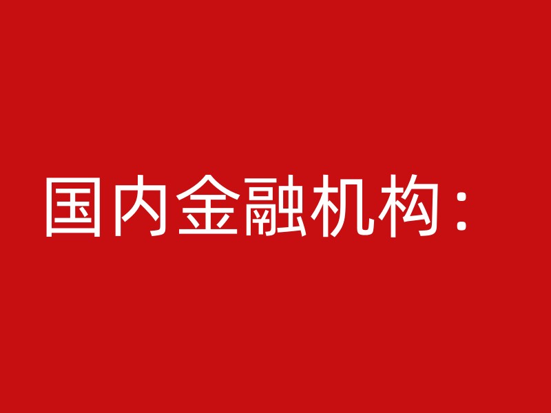 国内金融机构：