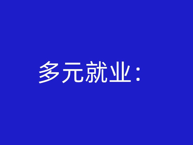 多元就业：