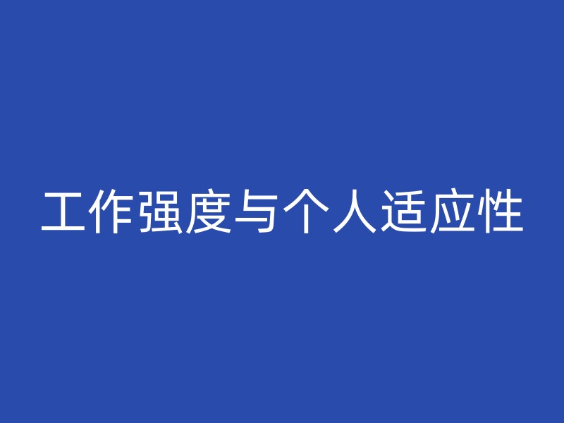 工作强度与个人适应性