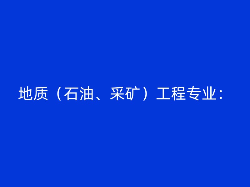 地质（石油、采矿）工程专业：