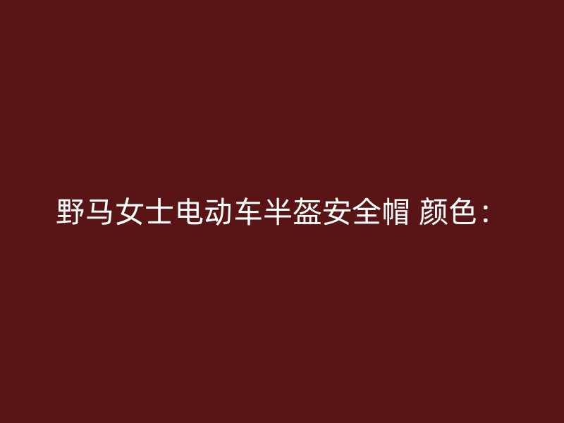 野马女士电动车半盔安全帽 颜色：