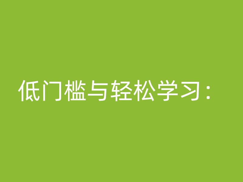 低门槛与轻松学习：