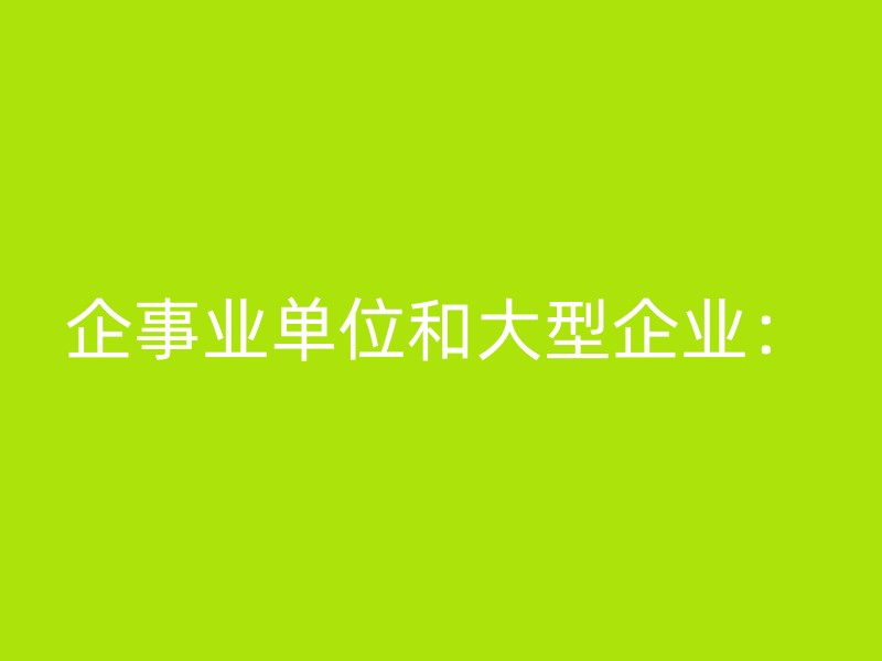 企事业单位和大型企业：