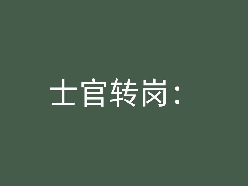 士官转岗：