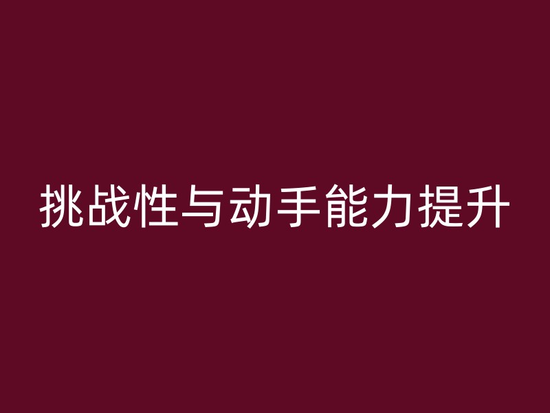 挑战性与动手能力提升