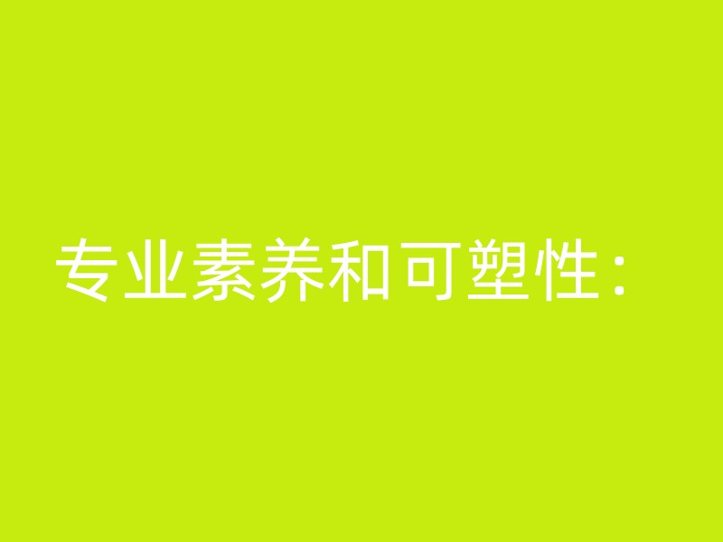 专业素养和可塑性：