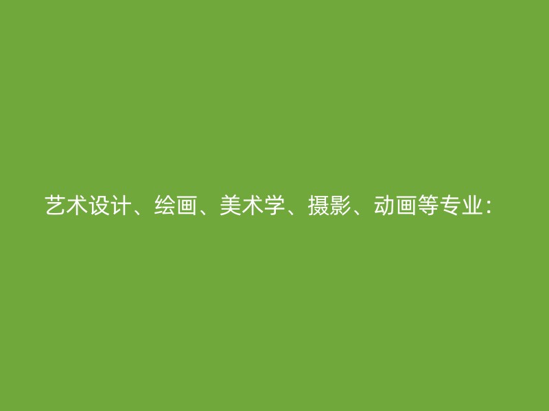 艺术设计、绘画、美术学、摄影、动画等专业：