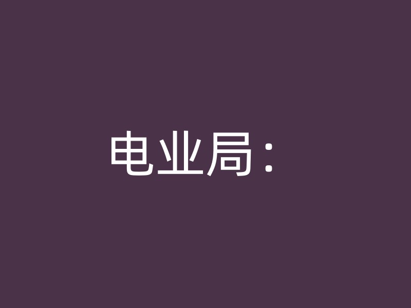 电业局：