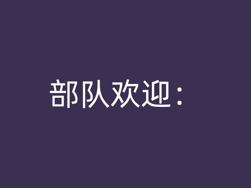 部队欢迎：