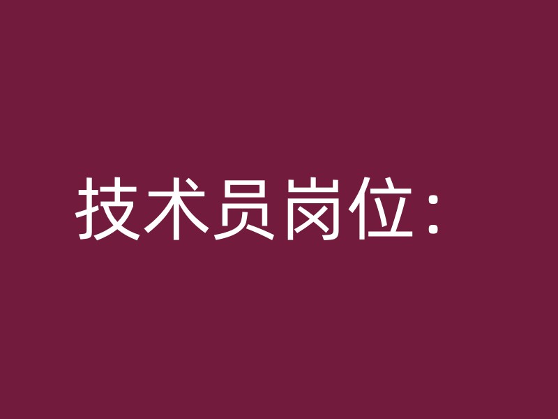 技术员岗位：