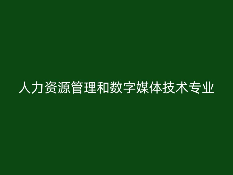 人力资源管理和数字媒体技术专业