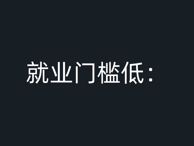 就业门槛低：