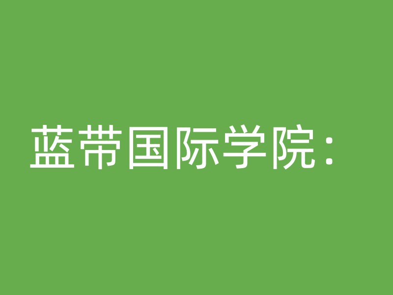 蓝带国际学院：