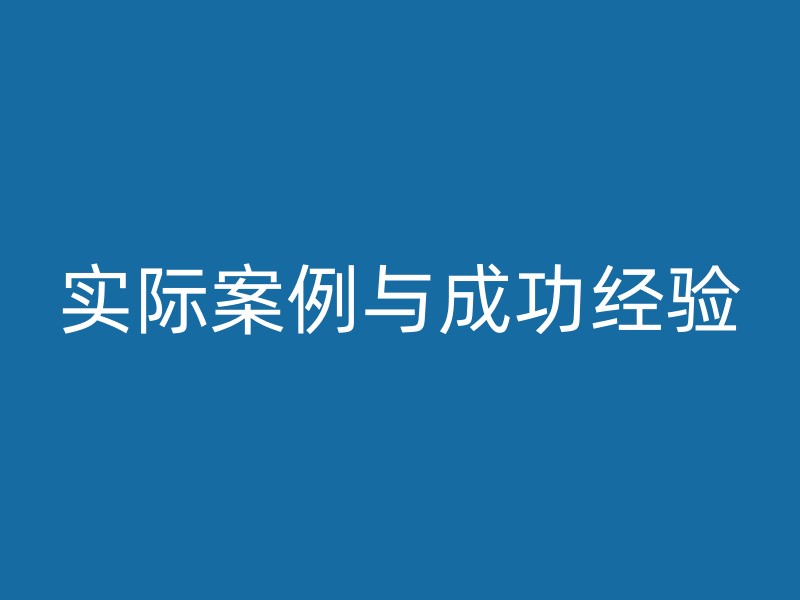 实际案例与成功经验