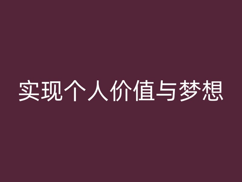 实现个人价值与梦想